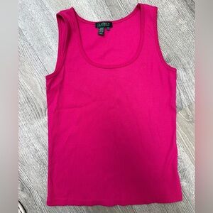 Lauren Ralph Lauren Bright Fuchsia Ribbed Tank Top